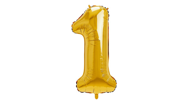 Shiny golden number 1 balloon