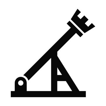 Ancient siege catapult weapon silhouette icon