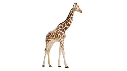 Giraffe with brown and white patterned coat standing © Isolde