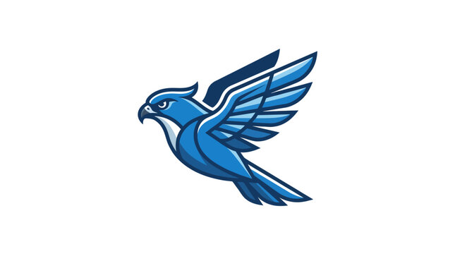 Blue Bird Flying with Spread Wings.
