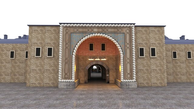 Bursa Koza Han Historic Ottoman Courtyard with Traditional Stone Architecture. Cultural Heritage, Travel Destination, Historic Bazaar