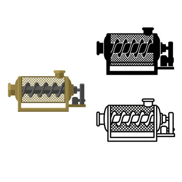 Meat grinder icons in different colors and styles for food processing and kitchen utensils  various designs