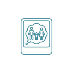 Fototapeta premium Family portrait photo frame memory icon.