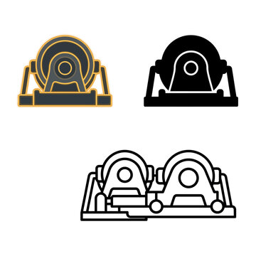 Three different illustrations of planer tools in various designs and colors for woodworking and carpentry projects  industrial equipment