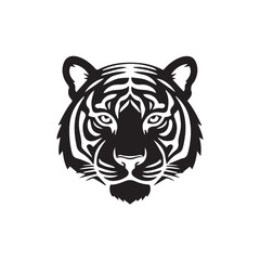 Fototapeta premium tiger head vector silhouette
