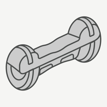 Hoverboard isometric icon, futuristic hoverboard concept. Vector graphics. Futuristic transport, transportation sign with outline style icon for mobile or web design.