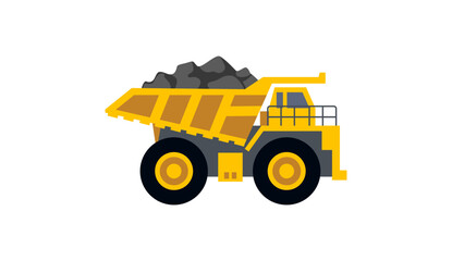 Yellow mining dump truck vector illustration © Fiskipi