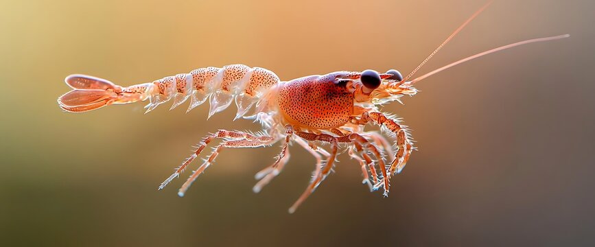 Tiny crustacean in profile
