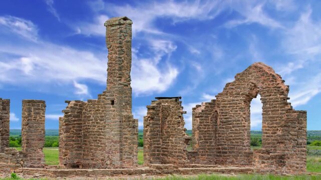 Stunning architecture and unique view of Fort Griffin Historical site. Old Civilization and unique architectural design. World tourism and exploration. 