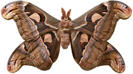 Atlas Moth with Large Wings and Brown Pattern © Elowen