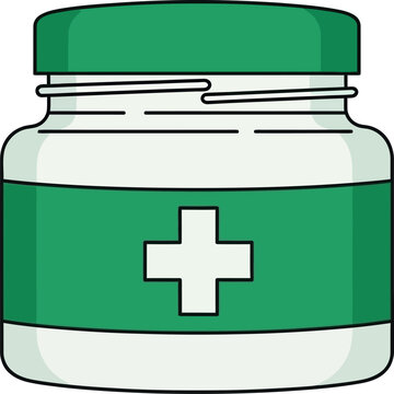 Green Medical Jar Vector Icon