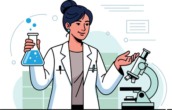 Female Scientist Working in Laboratory