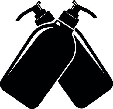 Black and White Soap Dispenser Icon Vector