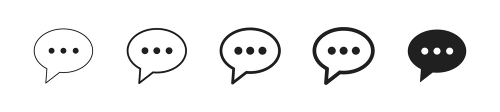 speech bubble dots icon set. speech bubble dots icon set chat message comment conversation communication UI symbol
