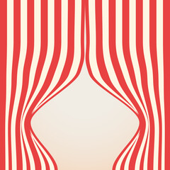 Frame in the form of circus striped curtains. Space for text. Design for postcards, invitations, etc.  © Natali