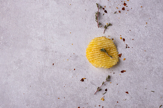 Crispy fresh potato chips, junk food
