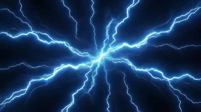 lightning in the night sky