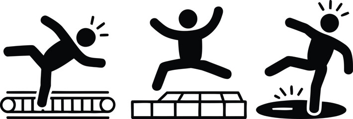 Man falling and losing balance on steps and skateboard © Gita