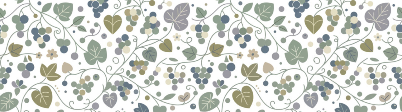 Grapevine Pattern with Leaves and Berries