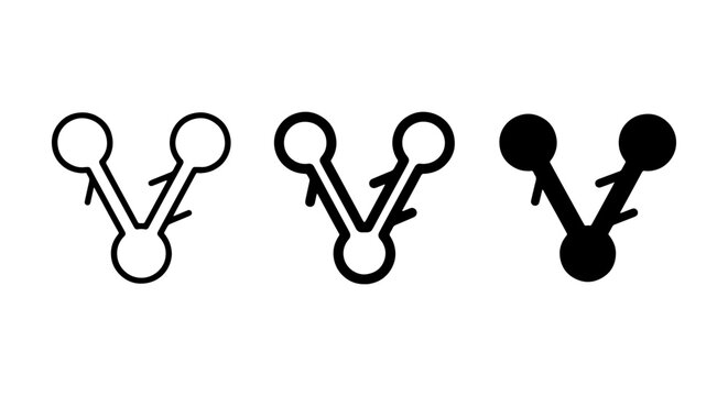 Abstract Connection Icons, Network Nodes, Data Flow Symbols, Simple Vector Graphics