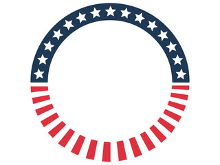 Obraz premium American flag themed circular frame