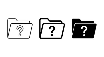 Folder Icons Set, Question Mark Symbol, Document Organization, Data Management, Information Storage © KHAN