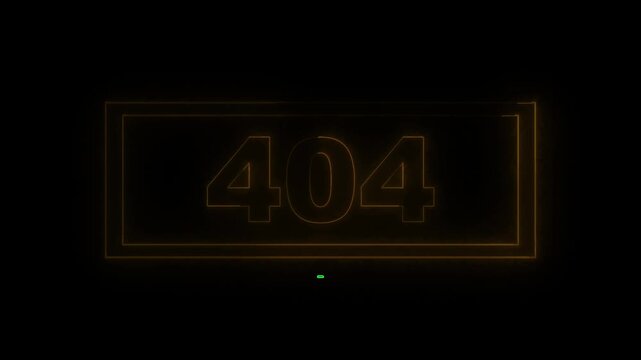 Error notification displaying the numeric code four hundred and four outlined in glowing orange lines on a dark background to indicate a webpage is missing or unreachable for a website visitor today.