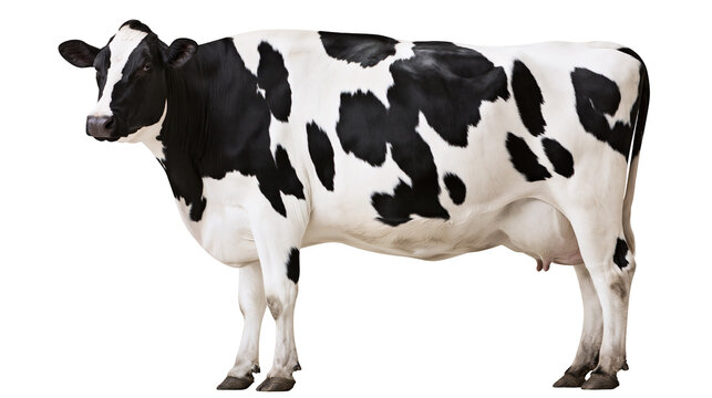 Holstein Friesian cow with black and white spots standing