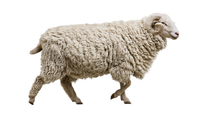 Ram with thick woolly fleece and curved horns © Maria