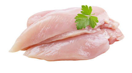 Raw chicken breast fillets with parsley garnish © Maria
