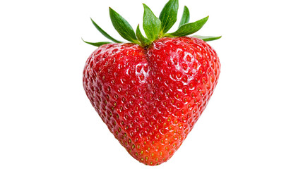 Ripe red strawberry with green leaves © Maria