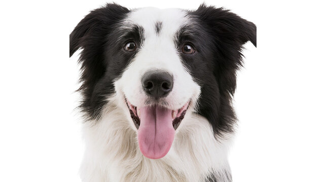 Border Collie dog portrait with tongue out