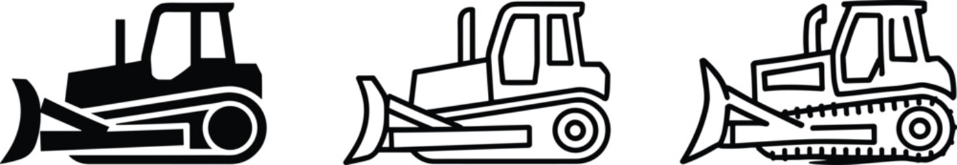 Bulldozer Construction Equipment Icon Collection © MdMizanur