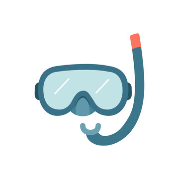 Flat snorkel mask icon. Minimal diving equipment vector illustration isolated on white background.