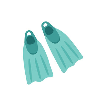 Flat swim fin icon. Minimal diving equipment vector illustration isolated on white background.