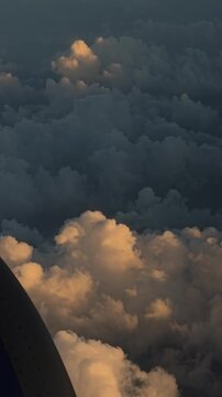 Morning Clouds from Airplane Window 4K