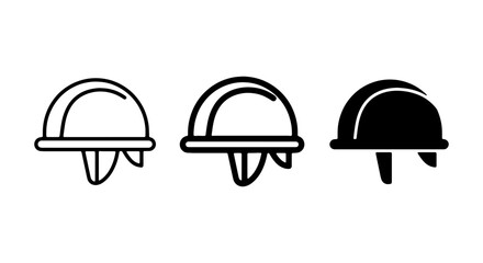 Fototapeta premium Hard Hat Icons: Safety Helmets, Construction Protection, Industrial Gear Set