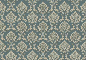 Fototapeta premium Sophisticated Luxury Damask Vector Background For Elegant Branding Projects