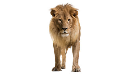 Majestic male lion with full mane walking forward © Natalia
