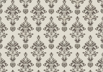 Obraz premium Seamless Ornamental Damask Background In Rich Black And Gold