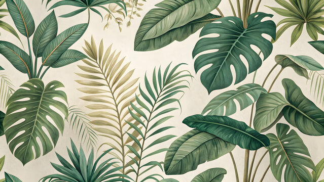 seamless pattern with leaves