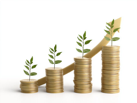 plant growing from coins