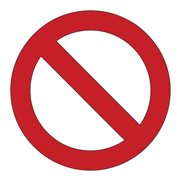 S&iacute;mbolo rojo de prohibici&oacute;n aislado sobre fondo blanco