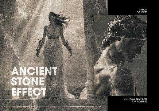 Ancient Stone Photo Effect For Poster And Social Media Design