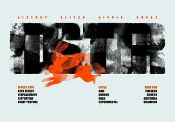 Misprint Rough Ink And Distortion Text Effect For Poster And Branding Design