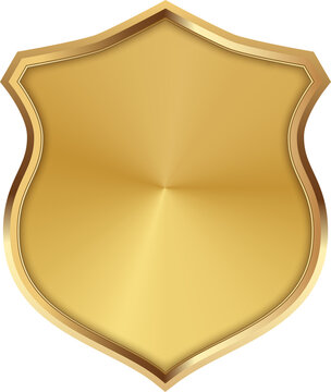 Blank Gold Shield Template for Premium Branding, Security Icon, Quality Award, or Luxury Product Protection Logo Design