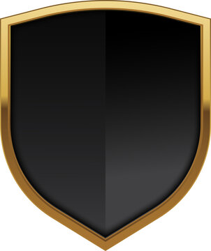 Blank Gold Shield Icon for Security, Protection, and Premium Branding Design Template