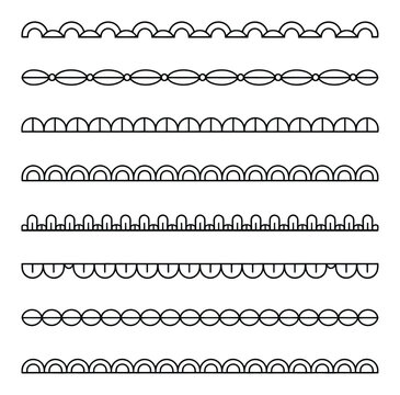 Conjunto de l&iacute;neas de borde y divisores decorativos dibujados a mano
