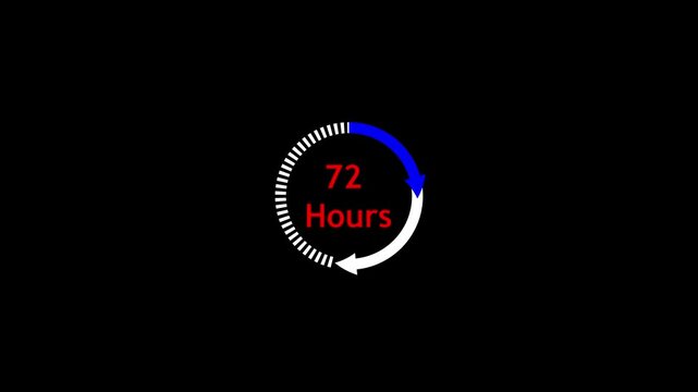 72 hours countdown timer circular progress bar neon style animation 72 hours timer