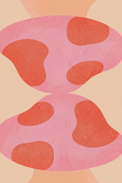 Abstract Mushroom Mirrored Illustration